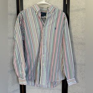 Ralph Lauren Custom Fit 90s Colors & Style Button Down Dress Shirt Size M Pony